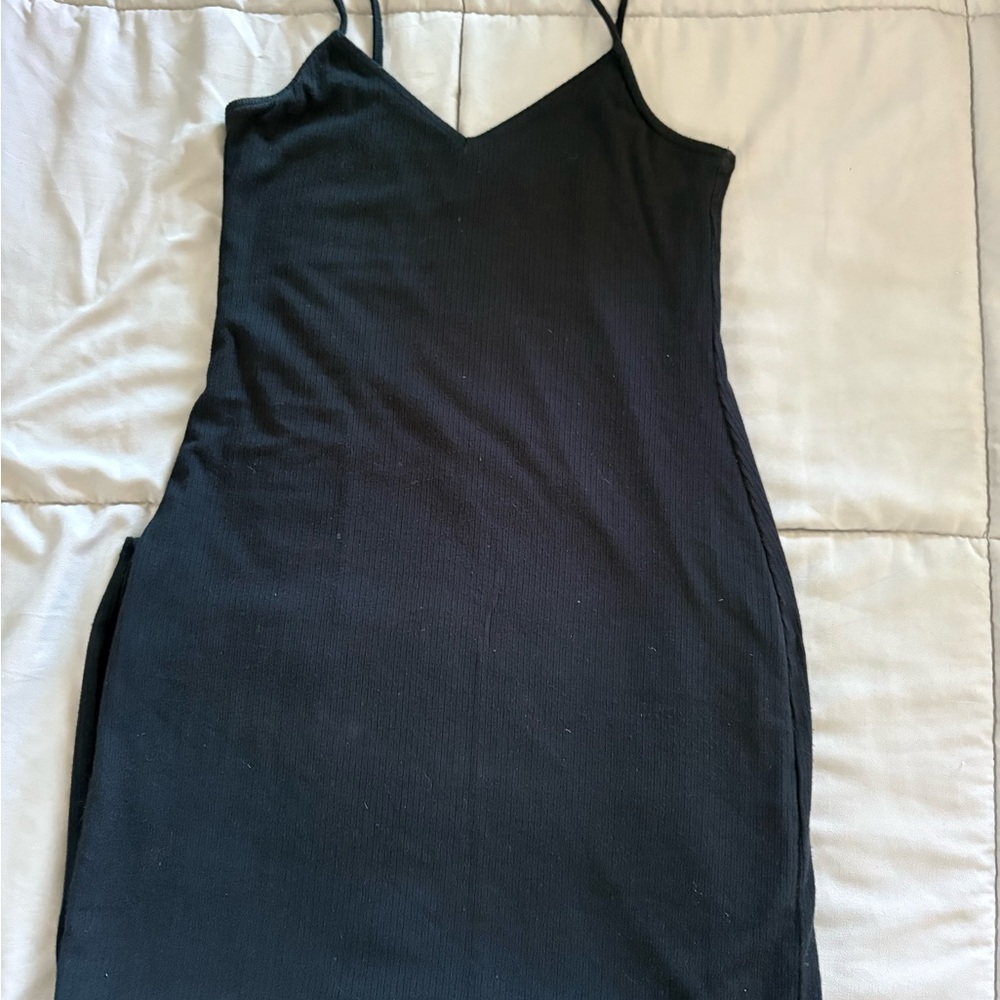 Abercrombie & Fitch Black Mini Slip Dress with Spaghetti Straps